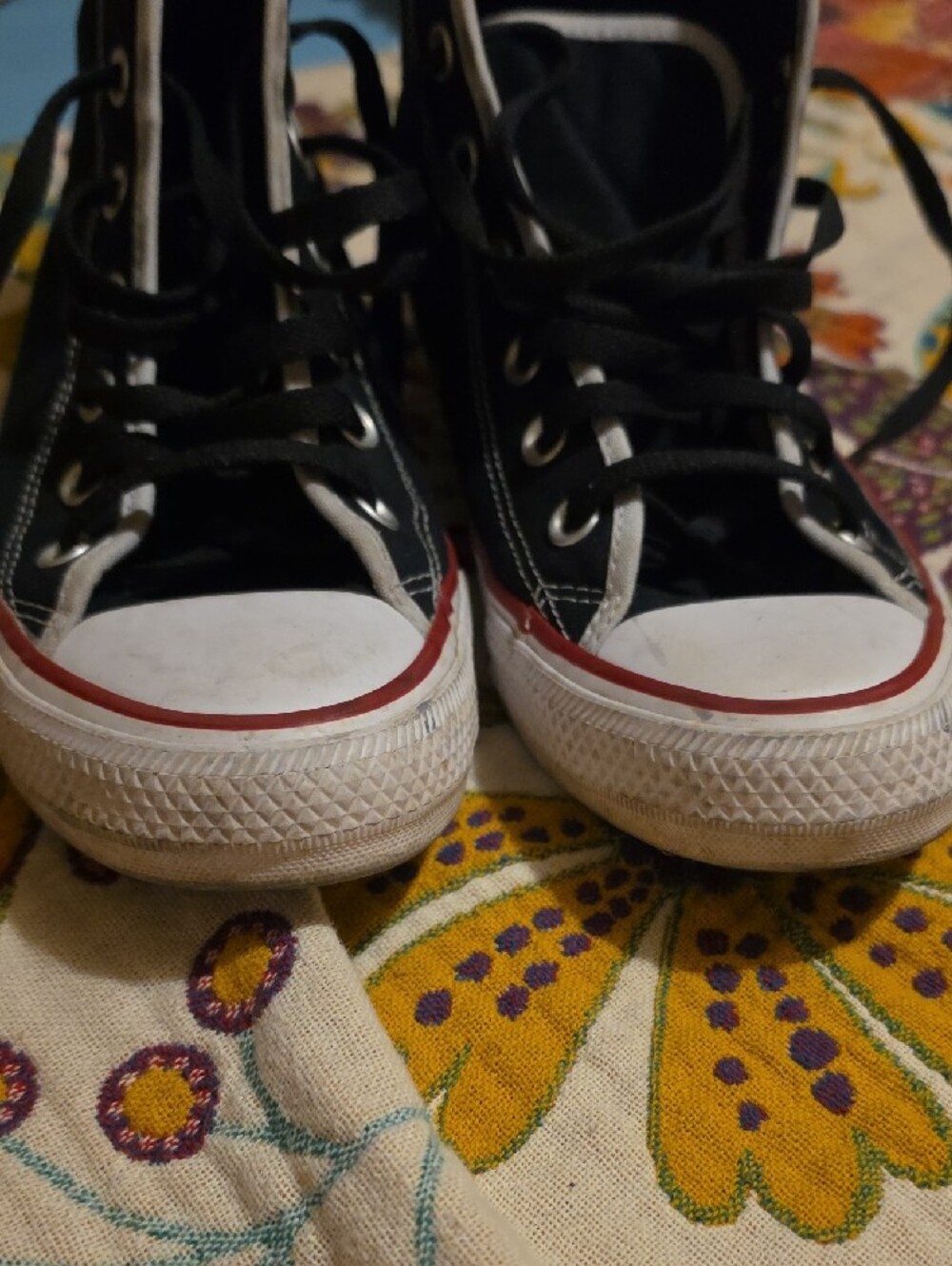 Custom Black High Top Converse With Comfort Insole - Picture 7 of 8